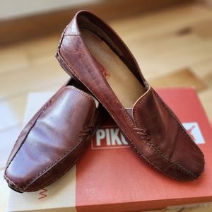 PIKOLINOS Brown Leather Moccasins Size 38 Gorgeous Pre-Owned Condition
